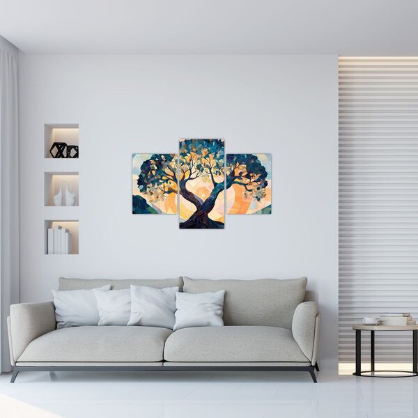 Slika – Mozaik – sunce i drvo II. (90x60 cm)