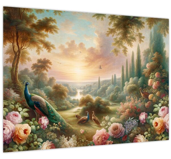 Slika - Paunovi u vrtu (70x50 cm)