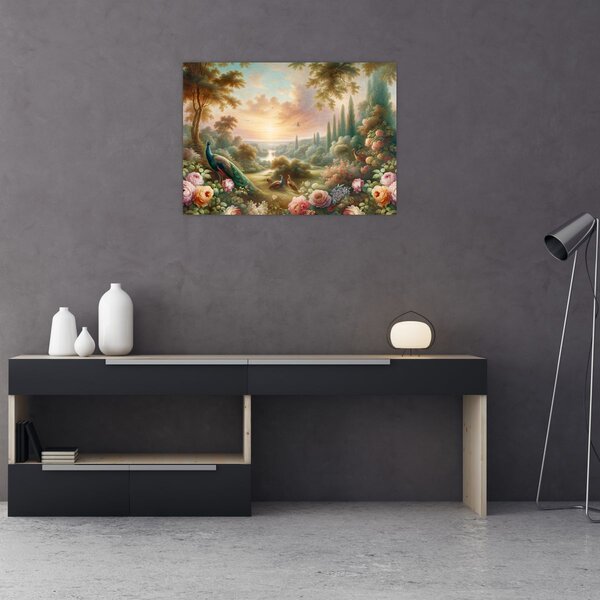 Slika - Paunovi u vrtu (70x50 cm)