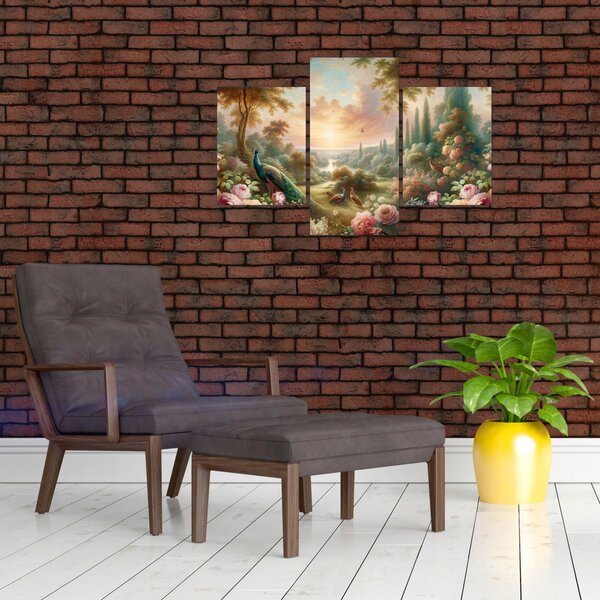 Slika - Paunovi u vrtu (90x60 cm)