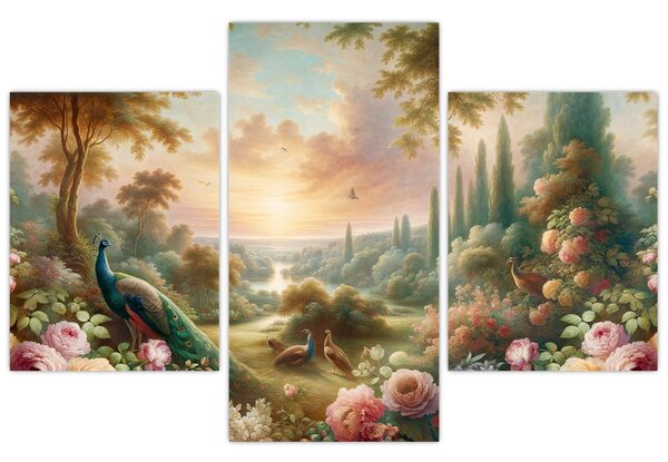 Slika - Paunovi u vrtu (90x60 cm)