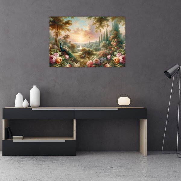 Slika - Paunovi u vrtu (90x60 cm)