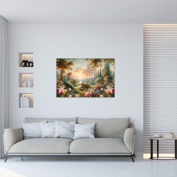 Slika - Paunovi u vrtu (90x60 cm)
