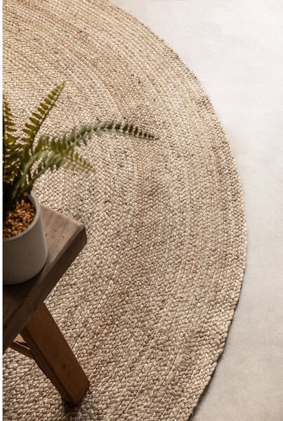 Sivo-bež obostrani juten okrugao tepih ø 200 cm Braided – Hanse Home