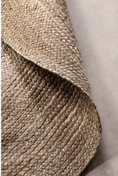 Sivo-bež obostrani juten okrugao tepih ø 200 cm Braided – Hanse Home