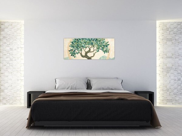 Slika – Elegantna mozaika s drvetom (120x50 cm)