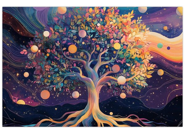 Slika – Ljubičasto drvo puno energije (90x60 cm)