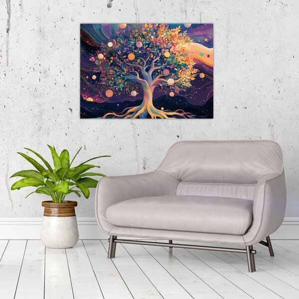 Slika – Ljubičasto drvo puno energije (70x50 cm)