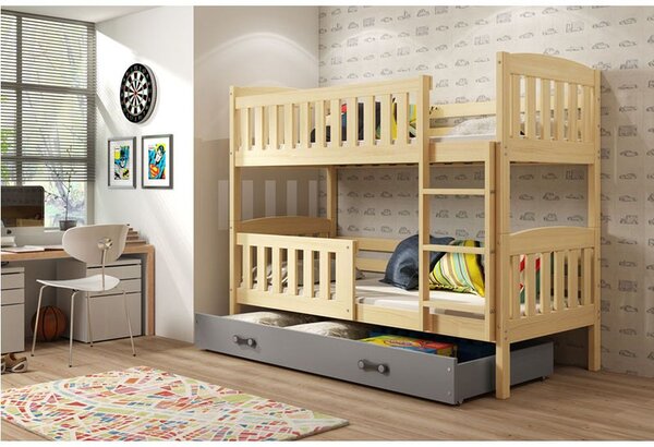Krevet BMS Kubus na kat + ladica 200x90 cm, PINE grafit