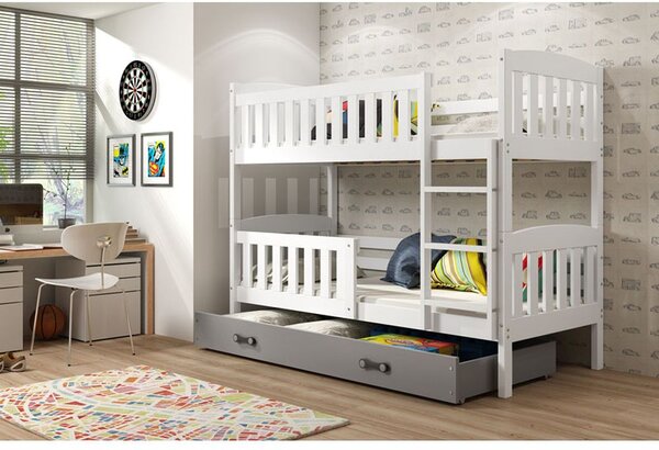 Krevet BMS Kubus na kat + ladica 200x90 cm, BIA grafit
