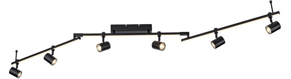 Paul Neuhaus LED stropni reflektor Barik, 188 cm, podesiv, Crno, Dnevni boravak/blagovaonica, Metal