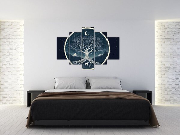 Slika – Magično drvo s jelenom II. (150x105 cm)