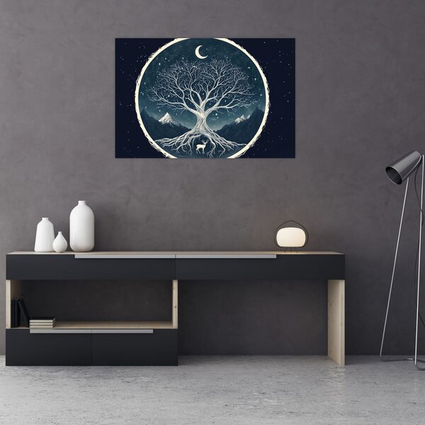Slika – Magično drvo s jelenom II. (90x60 cm)