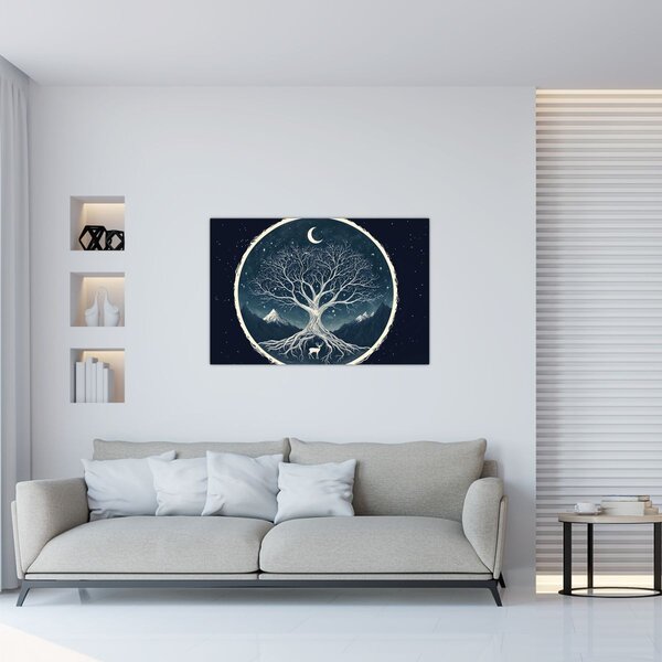 Slika – Magično drvo s jelenom II. (90x60 cm)