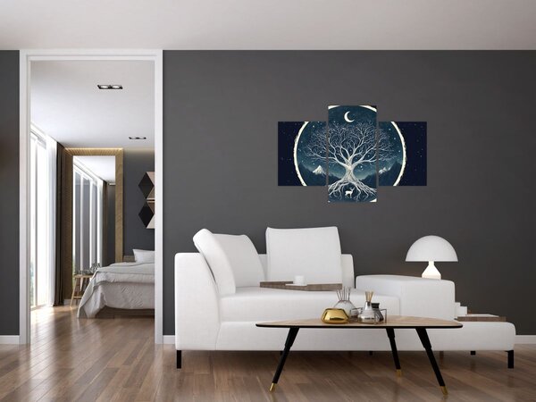 Slika – Magično drvo s jelenom II. (90x60 cm)