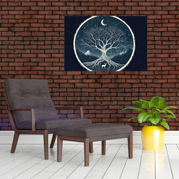 Slika – Magično drvo s jelenom II. (90x60 cm)