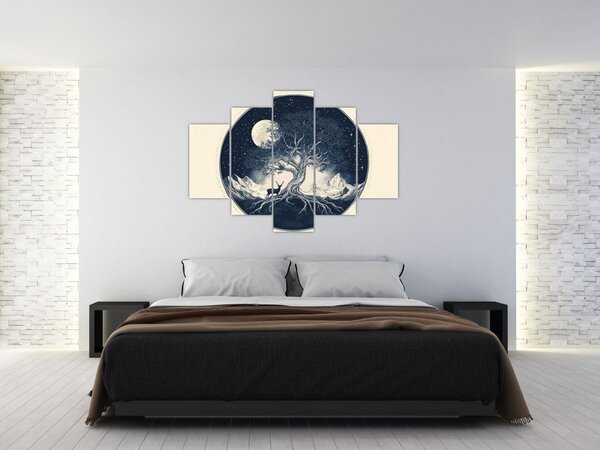 Slika – Magično drvo s jelenom I. (150x105 cm)