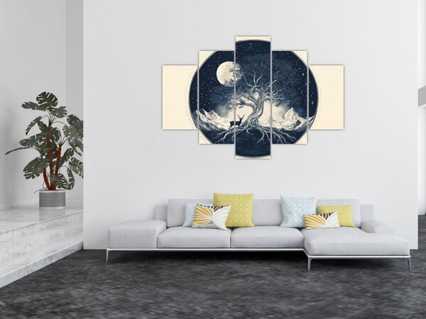 Slika – Magično drvo s jelenom I. (150x105 cm)