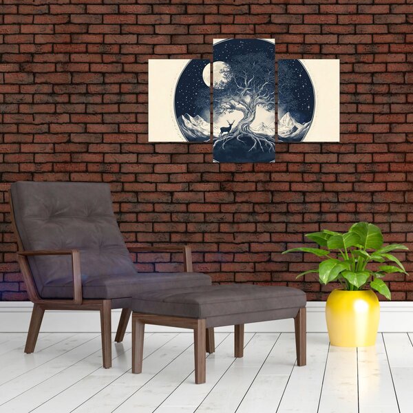 Slika – Magično drvo s jelenom I. (90x60 cm)