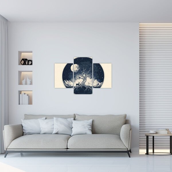 Slika – Magično drvo s jelenom I. (90x60 cm)