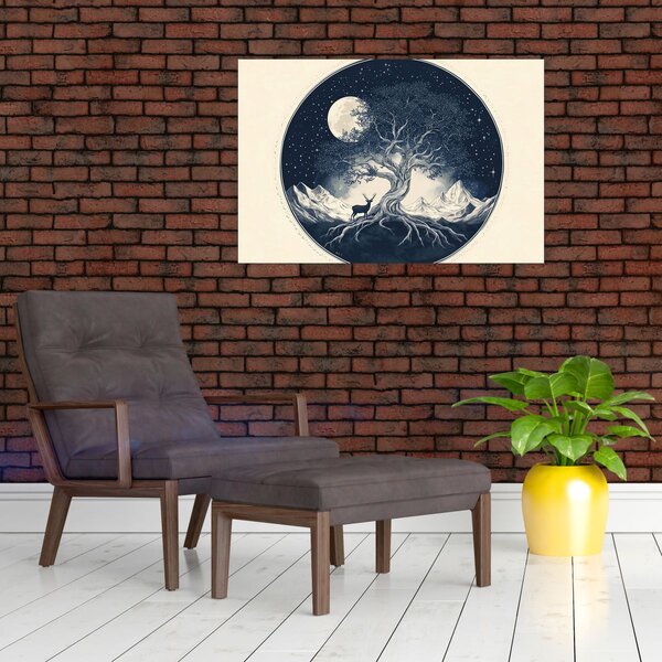 Slika – Magično drvo s jelenom I. (90x60 cm)