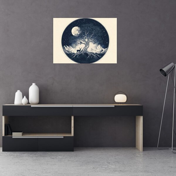 Slika – Magično drvo s jelenom I. (70x50 cm)