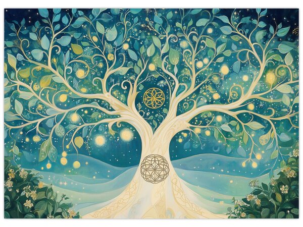 Slika – Magično drvo sa spiralama (70x50 cm)