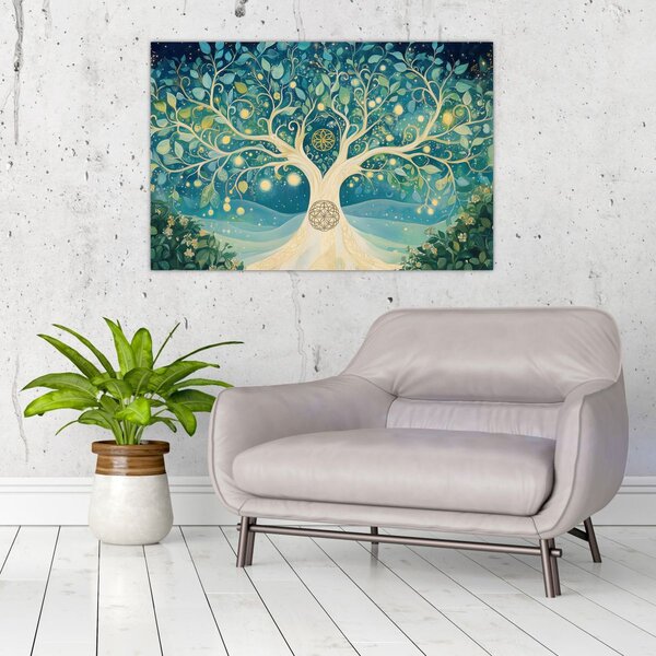 Slika – Magično drvo sa spiralama (90x60 cm)