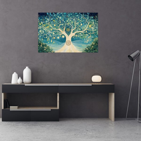 Slika – Magično drvo sa spiralama (90x60 cm)