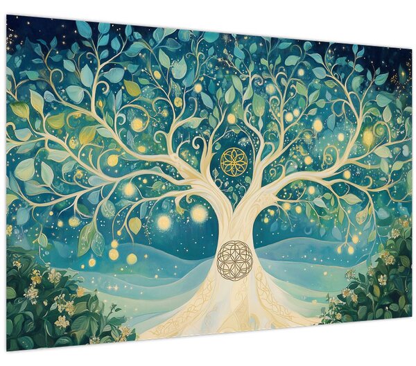 Slika – Magično drvo sa spiralama (90x60 cm)
