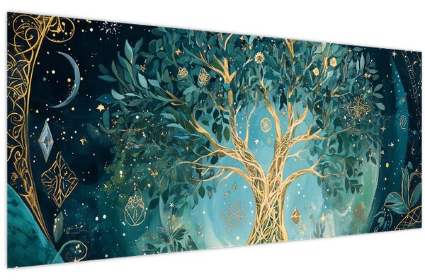 Slika – Drvo života u svemiru (120x50 cm)