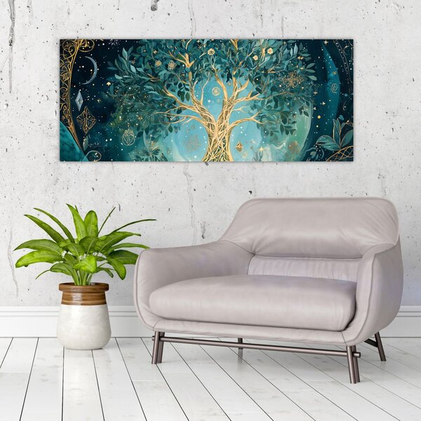 Slika – Drvo života u svemiru (120x50 cm)