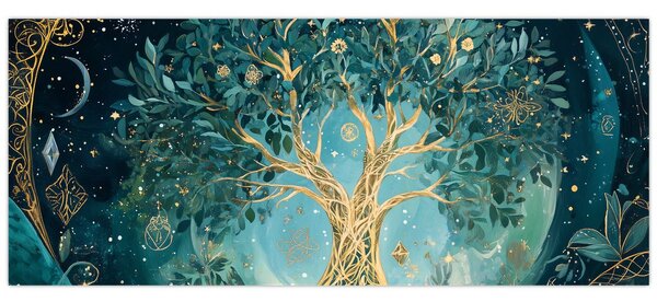 Slika – Drvo života u svemiru (120x50 cm)