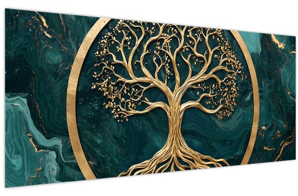 Slika – Zlatno drvo života u mramoru (120x50 cm)