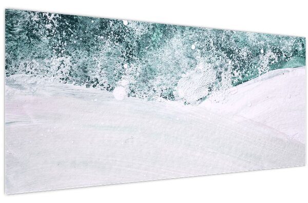 Slika - Tirkizna apstrakcija (120x50 cm)
