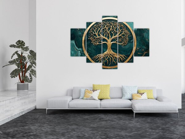 Slika – Zlatno drvo života u mramoru (150x105 cm)