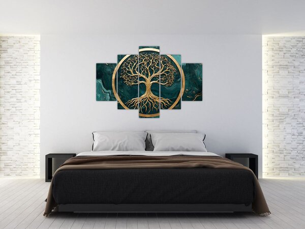 Slika – Zlatno drvo života u mramoru (150x105 cm)