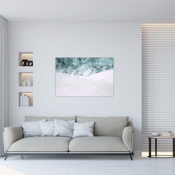Slika - Tirkizna apstrakcija (90x60 cm)