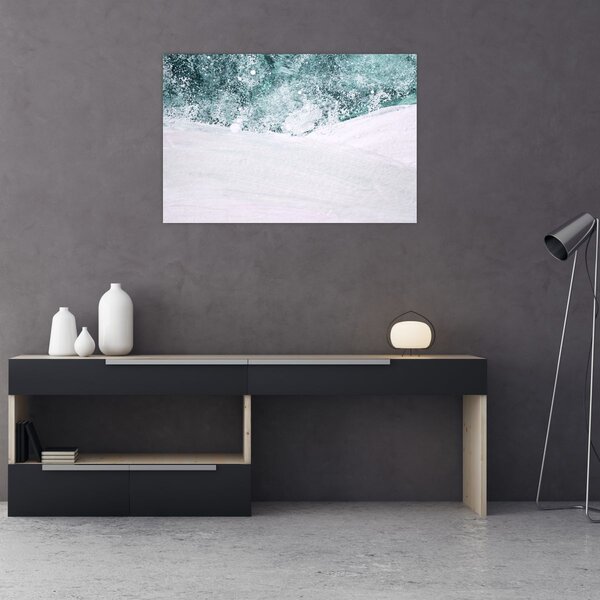 Slika - Tirkizna apstrakcija (90x60 cm)