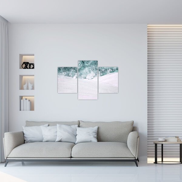 Slika - Tirkizna apstrakcija (90x60 cm)