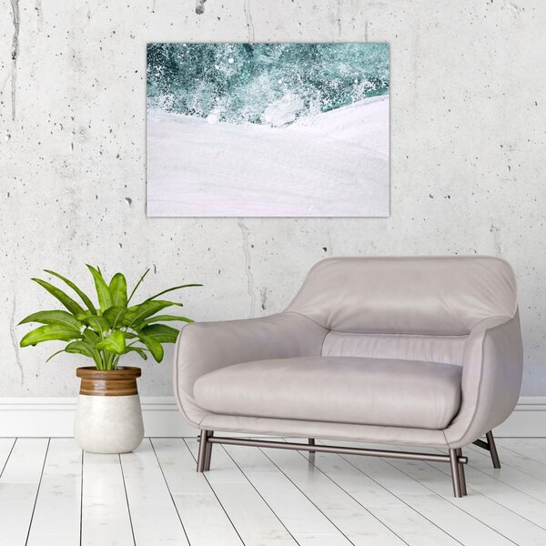 Slika - Tirkizna apstrakcija (70x50 cm)