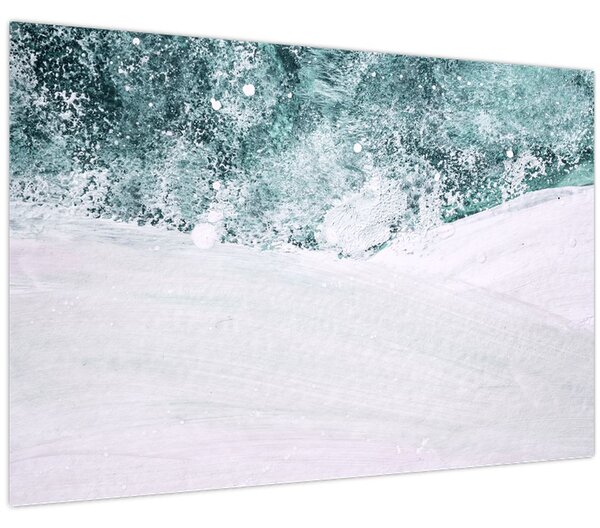 Slika - Tirkizna apstrakcija (90x60 cm)