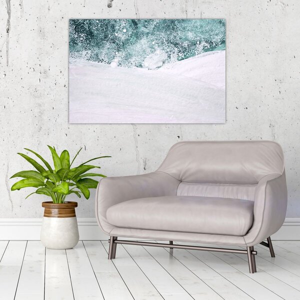 Slika - Tirkizna apstrakcija (90x60 cm)