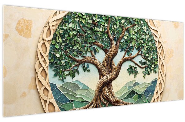 Slika – Ispleteno drvo života (120x50 cm)