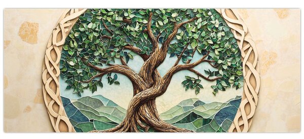 Slika – Ispleteno drvo života (120x50 cm)