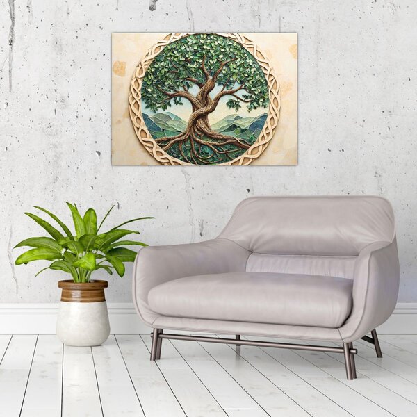 Slika – Ispleteno drvo života (70x50 cm)