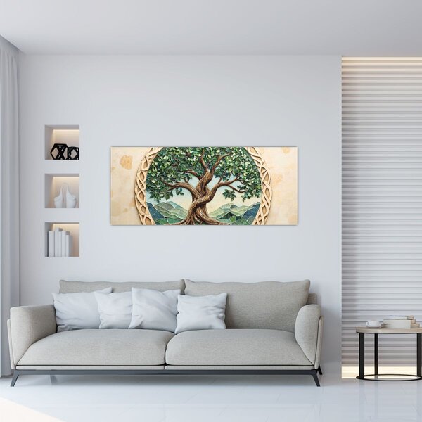 Slika – Ispleteno drvo života (120x50 cm)