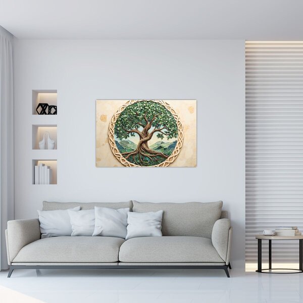 Slika – Ispleteno drvo života (90x60 cm)