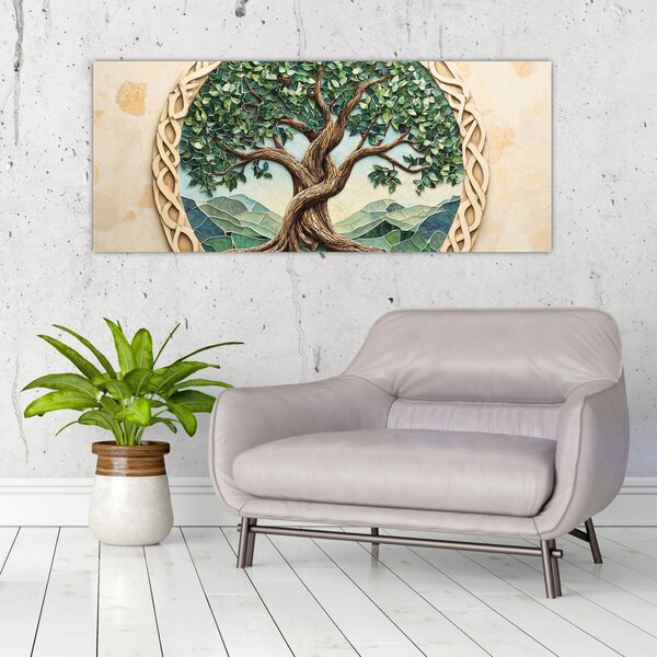Slika – Ispleteno drvo života (120x50 cm)