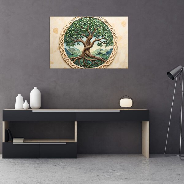 Slika – Ispleteno drvo života (90x60 cm)